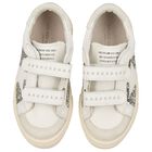Girls Silver & Ivory Embellished Velcro Trainers, 1, hi-res