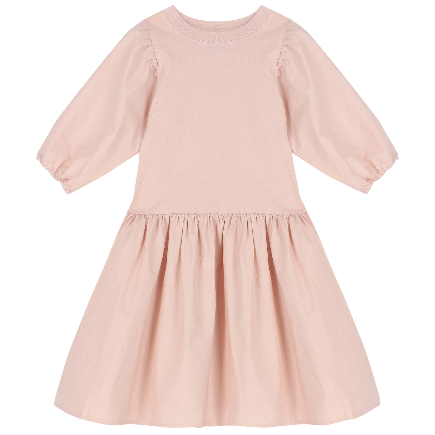 Girls Pink Flared Dress, 1, hi-res