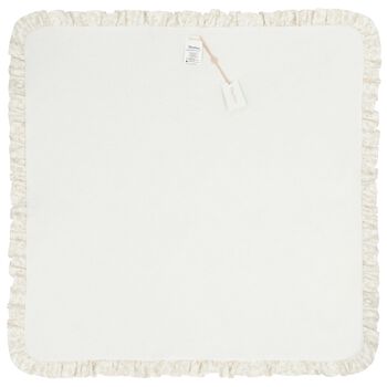 Baby Girls White & Beige Toile De Jouy Blanket