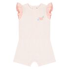 Baby Girls Ivory & Pink Logo Romper, 1, hi-res