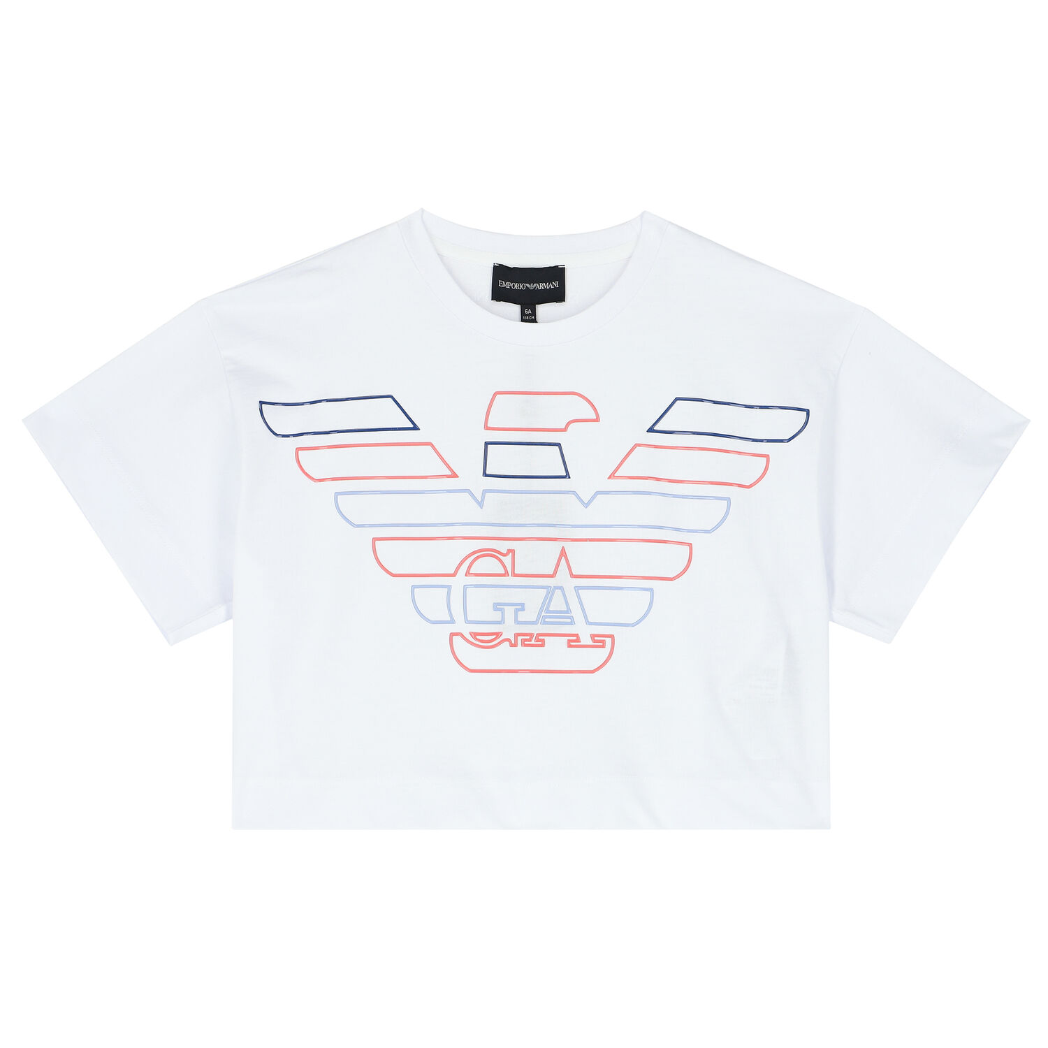 Girls White Logo Cropped T-Shirt, 1, hi-res