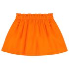 Girls Orange & White Skirt Set (3 Piece), 1, hi-res