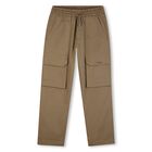 Boys Beige Logo Trousers, 1, hi-res