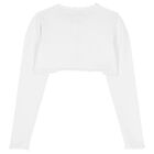 Girls White Bolero Knit Cardigan, 2, hi-res