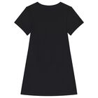 Girls Black Logo Dress, 1, hi-res