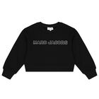 Girls Black Logo Sweatshirt, 1, hi-res