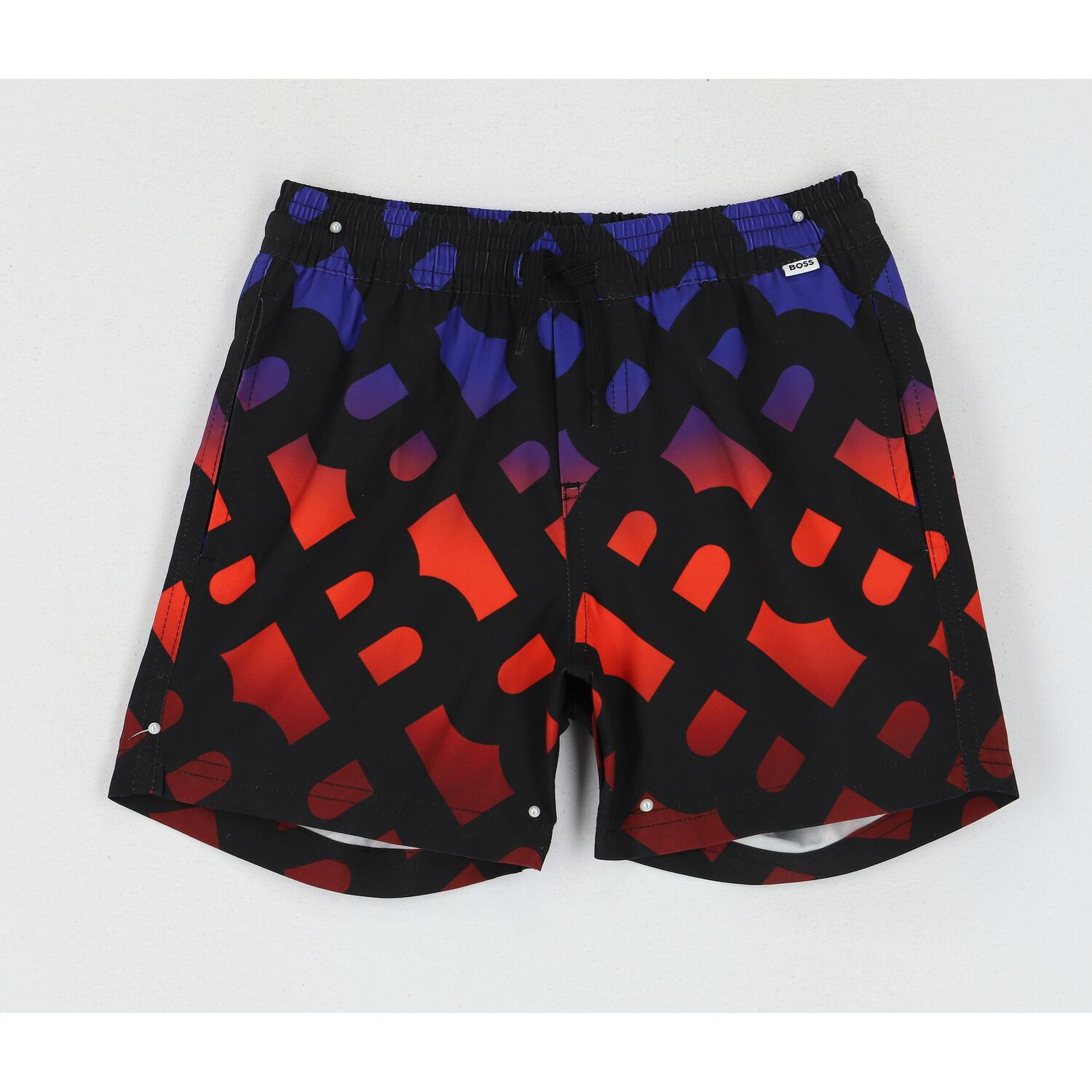 Boys Black Logo Swim Shorts, 1, hi-res image number null