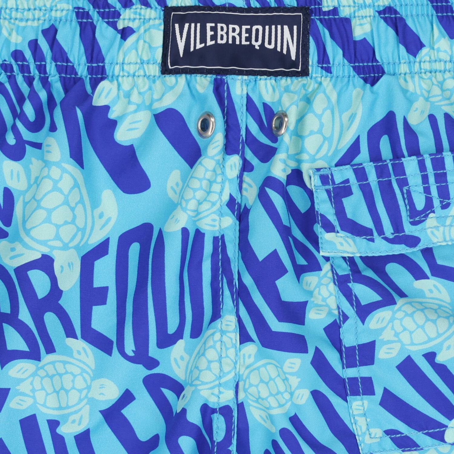 Boys Blue Turtle Swim Shorts, 1, hi-res