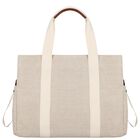 Beige Canvas Logo Changing Bag, 1, hi-res