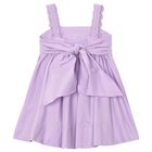 Girls Lilac Pleated Satin Dress, 2, hi-res