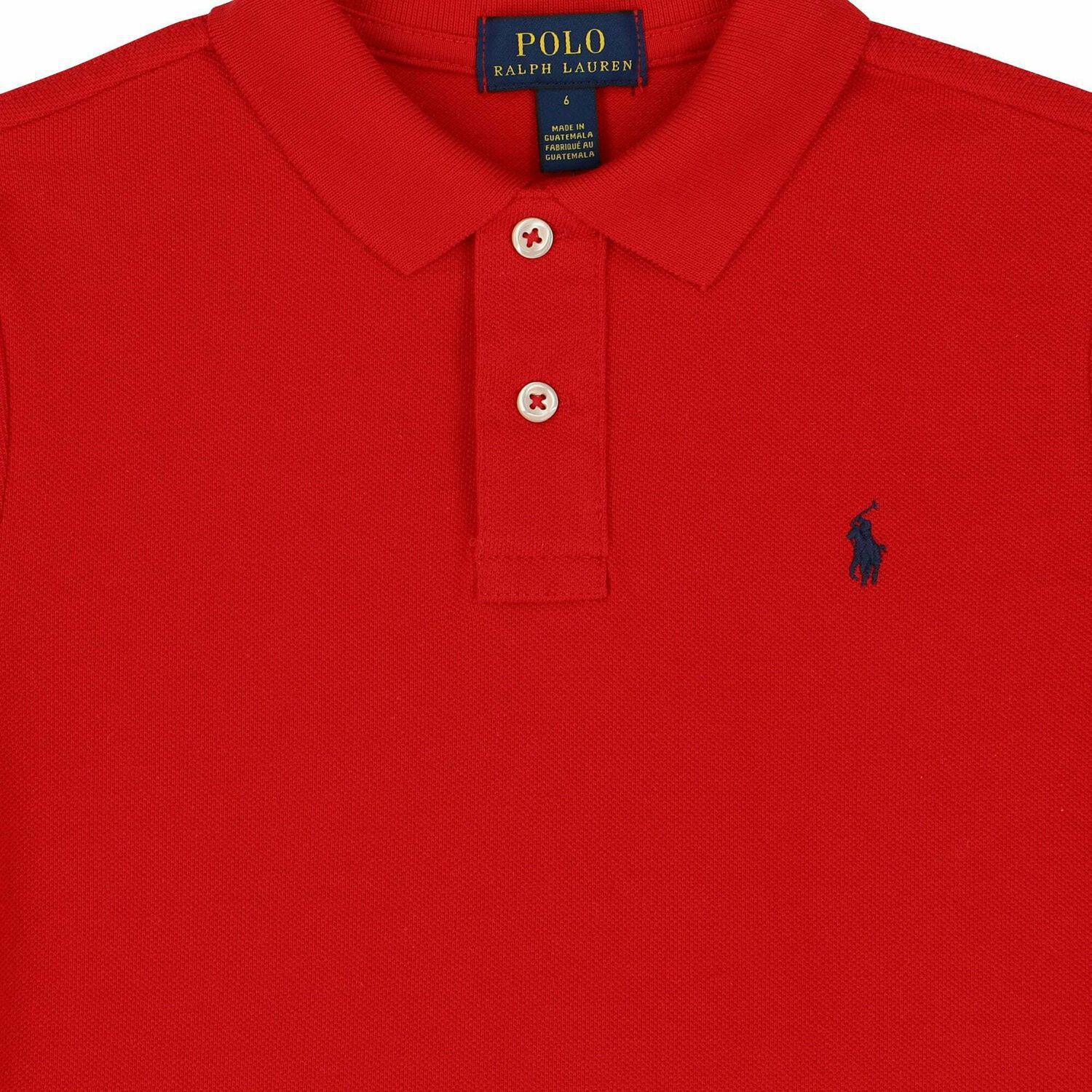 Boys Red Slim Fit Logo Polo Shirt, 2, hi-res