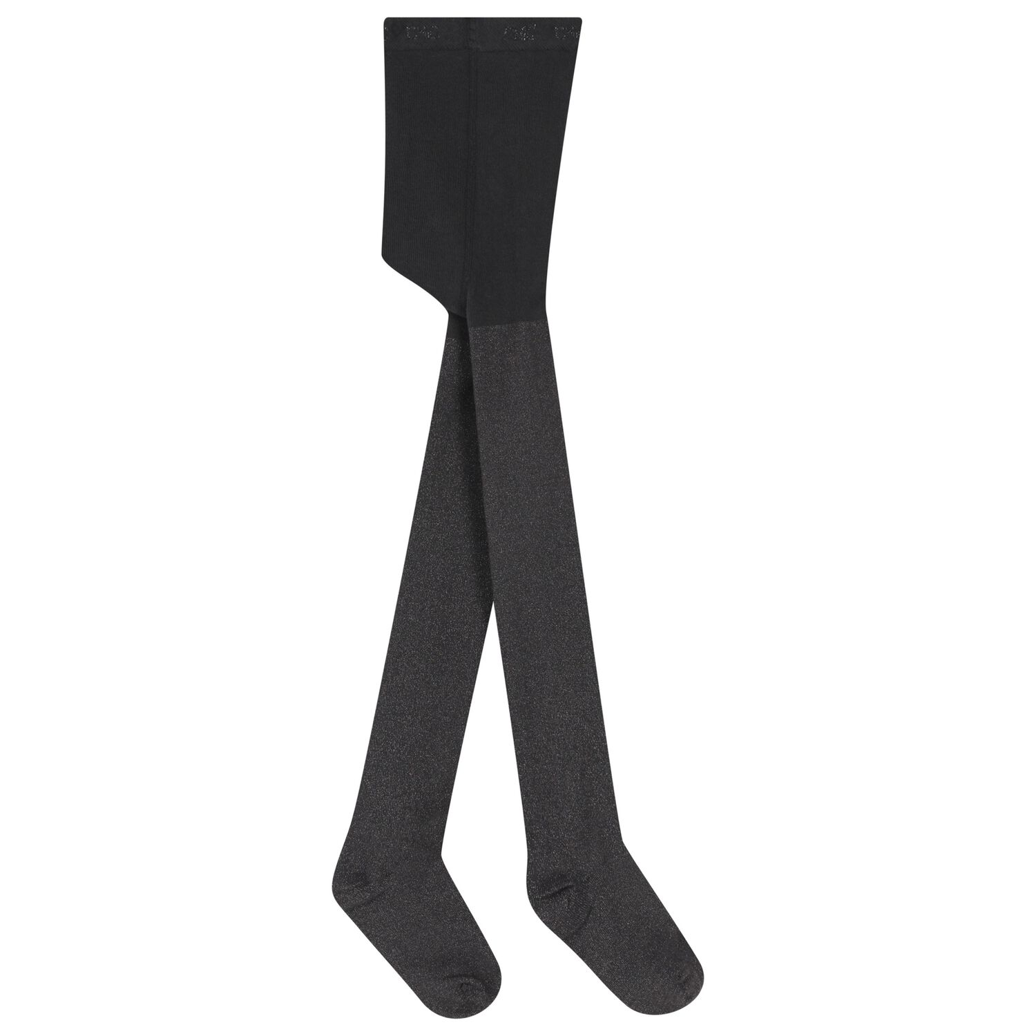 Girls Black Glittery Tights, 1, hi-res