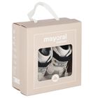 Baby Boys White & Grey Pre-Walker Trainers, 1, hi-res