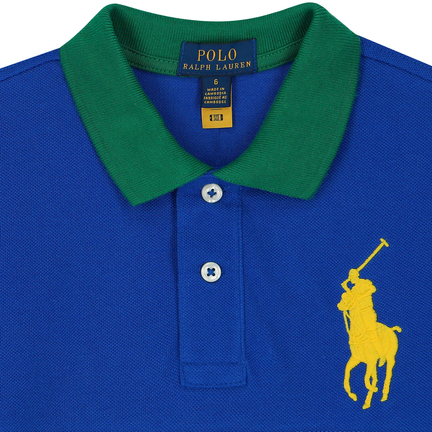 Boys Blue & Green Logo Polo Shirt, 1, hi-res