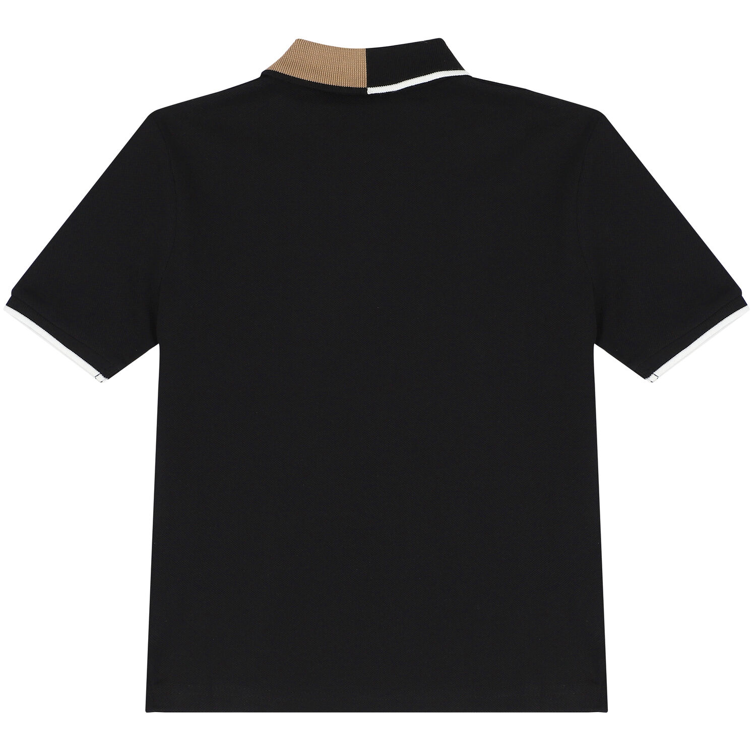 Boys Black Logo Polo Shirt, 1, hi-res