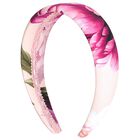 Girls Pink Peony Headband, 1, hi-res