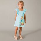 Girls Aqua Ruffled Dress, 1, hi-res
