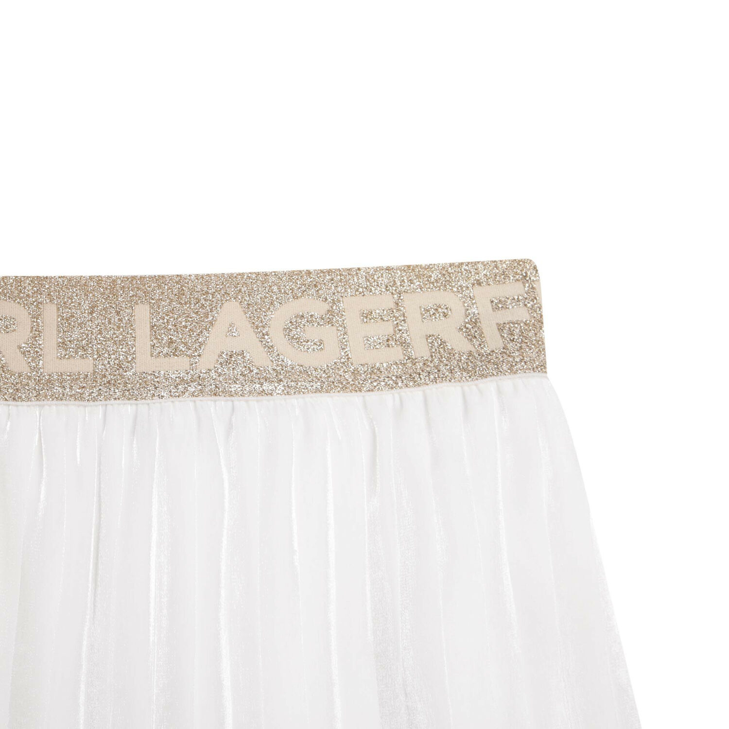 Girls White Pleated Logo Skirt, 1, hi-res image number null