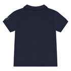 Younger Boys Navy Blue & Gold Polo Shirt, 2, hi-res