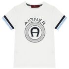 Boys White Logo T-Shirt, 1, hi-res