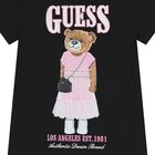 Girls Black Teddy Bear Logo T-Shirt, 2, hi-res