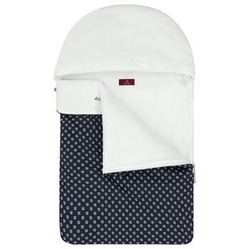 Baby Boys White & Navy Blue Logo Nest