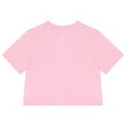 Girls Pink & White Logo T-Shirt, 3, hi-res