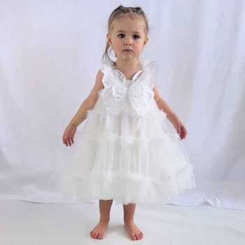 Girls Ivory Butterfly Tulle Dress