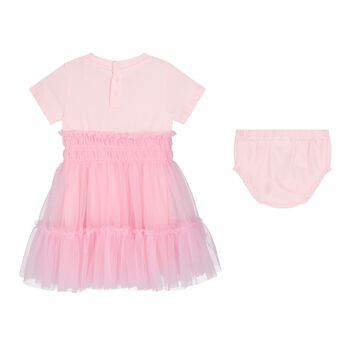 Baby Girls Pink Logo Tulle Dress Set