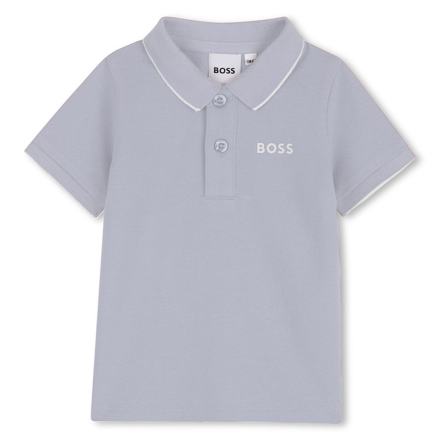 Younger Boys Blue Logo Polo Shirt, 7, hi-res