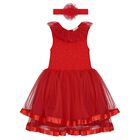 Girls Red Tulle Bow Dress Set, 1, hi-res