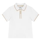 Baby Boys White & Beige Logo Shorts Set, 1, hi-res