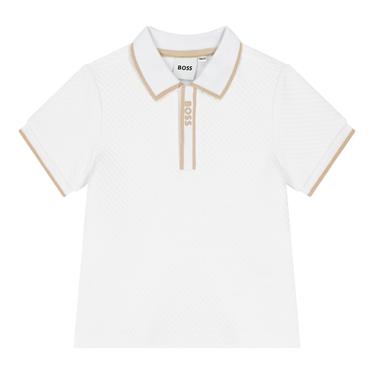 Baby Boys White & Beige Logo Shorts Set, 1, hi-res