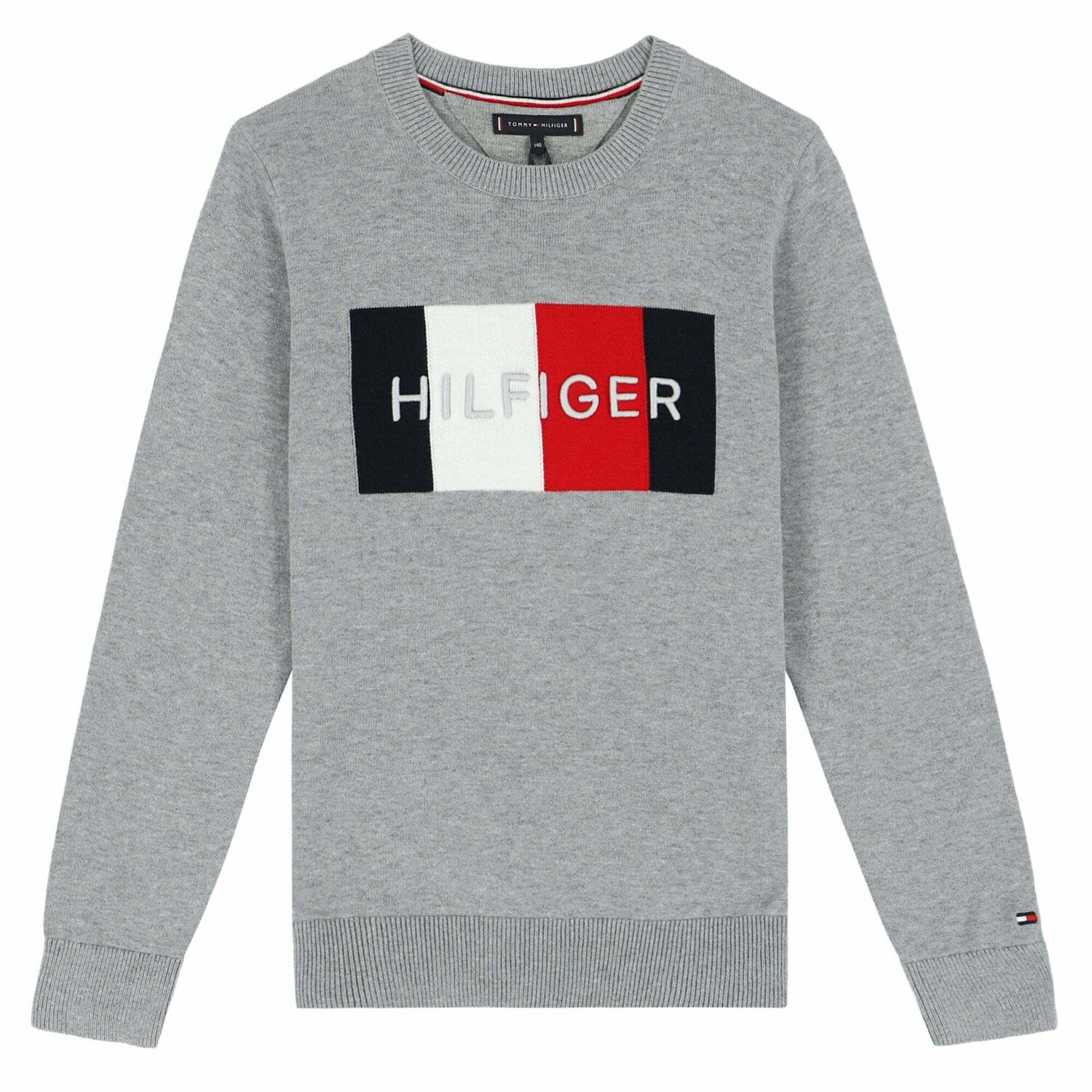 Boys Grey Logo Jumper, 1, hi-res