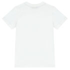 Boys White & Orange Cotton Logo T-Shirt, 2, hi-res