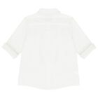 Boys White Teddy Bear Logo Shirt, 1, hi-res