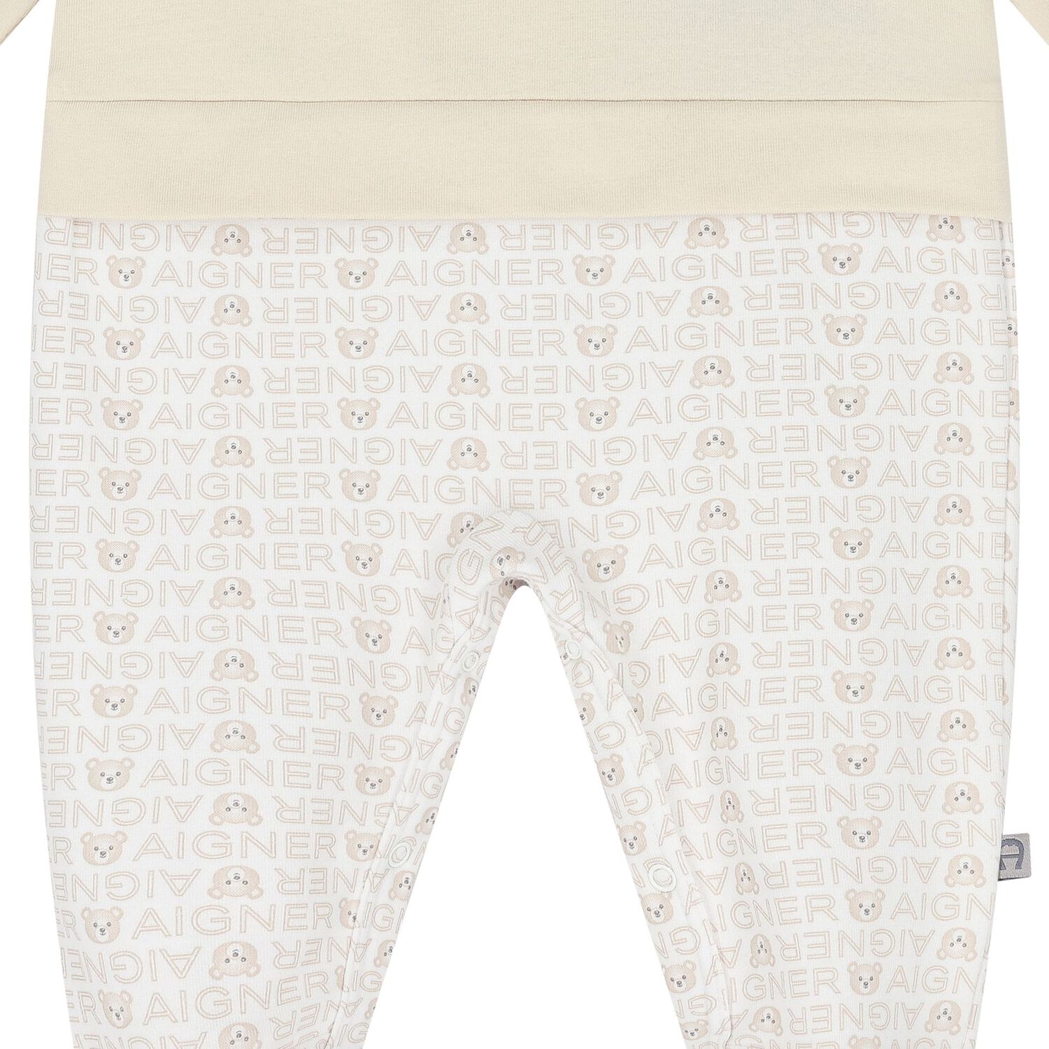 Beige & White Teddy Bear Babygrow, 1, hi-res