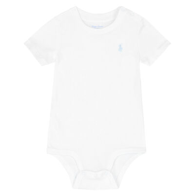 Baby Boys White Logo Bodysuit