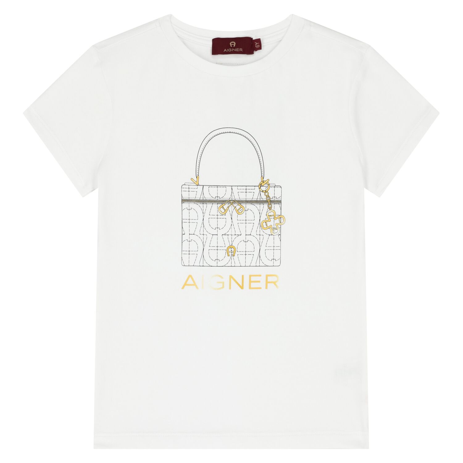 Girls White Bag Logo T-Shirt, 1, hi-res image number null