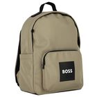 Boys Beige Canvas Backpack, 1, hi-res