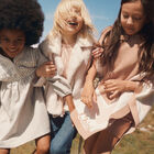 Girls Beige Logo Knitted Cape, 1, hi-res