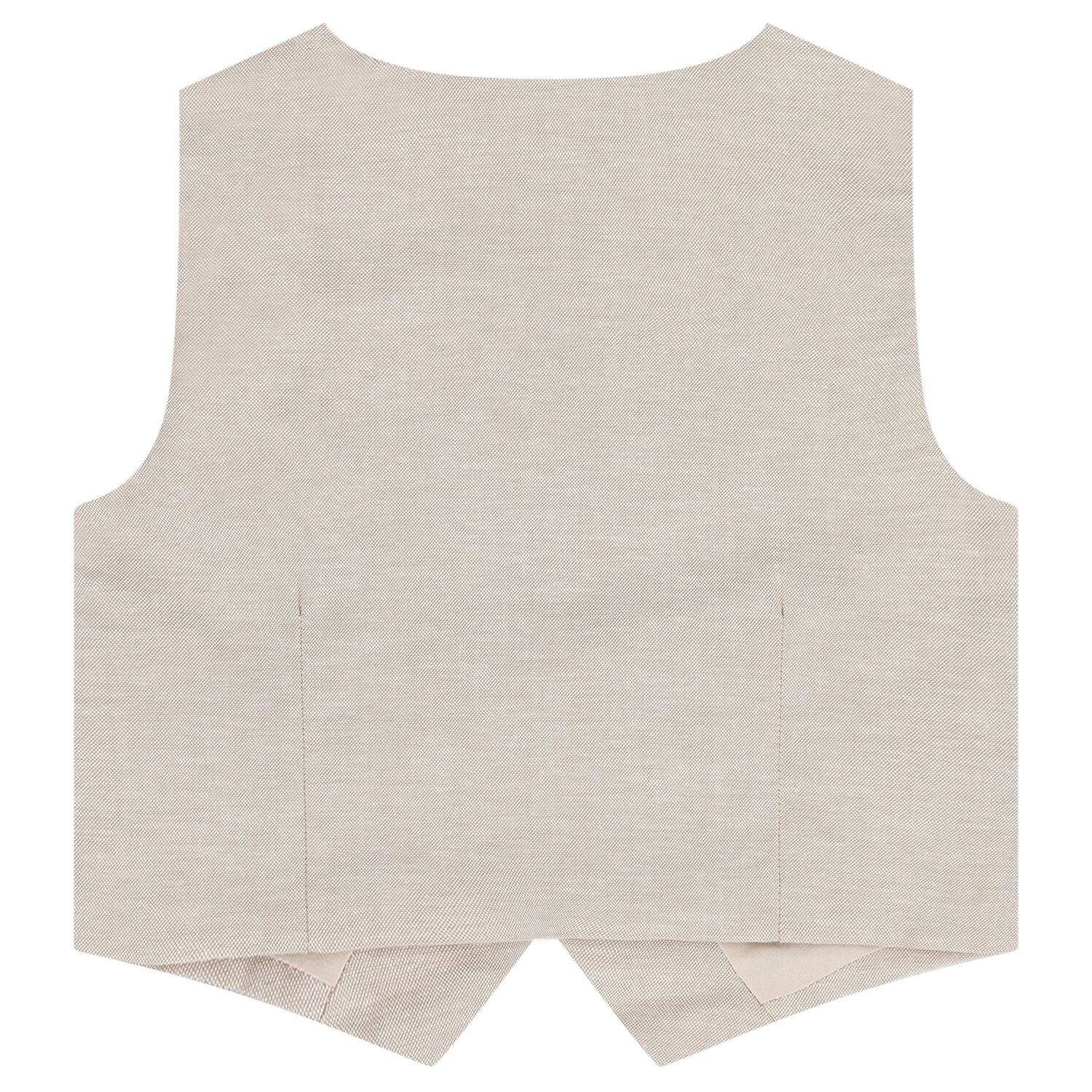 Baby Boys Beige & White Shorts Set, 1, hi-res
