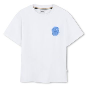BOSS Boys White Logo T-Shirt, 1 Boys White Logo T-Shirt