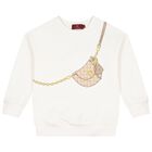 Girls Ivory Bag Logo Sweatshirt, 1, hi-res