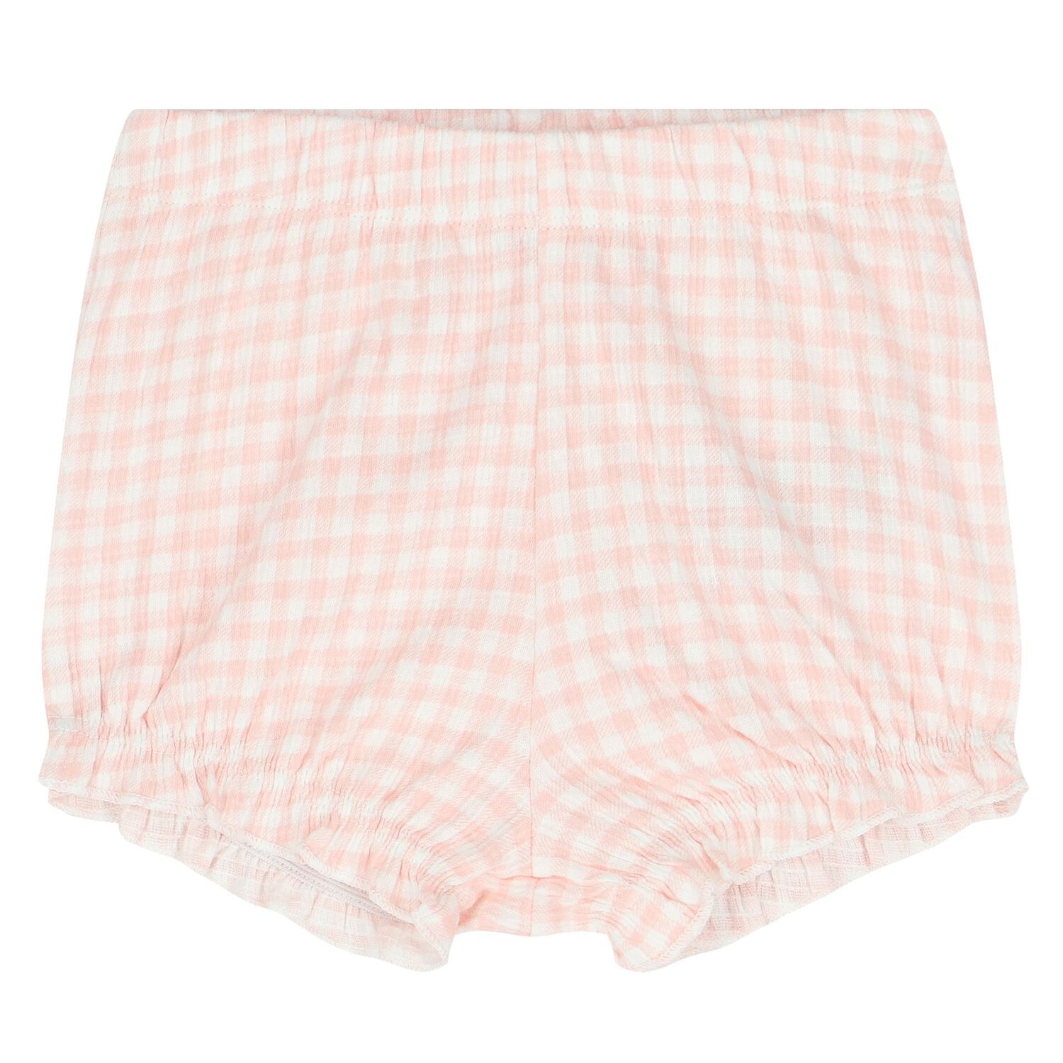 Baby Girls Pink Logo Gingham Shorts Set, 1, hi-res