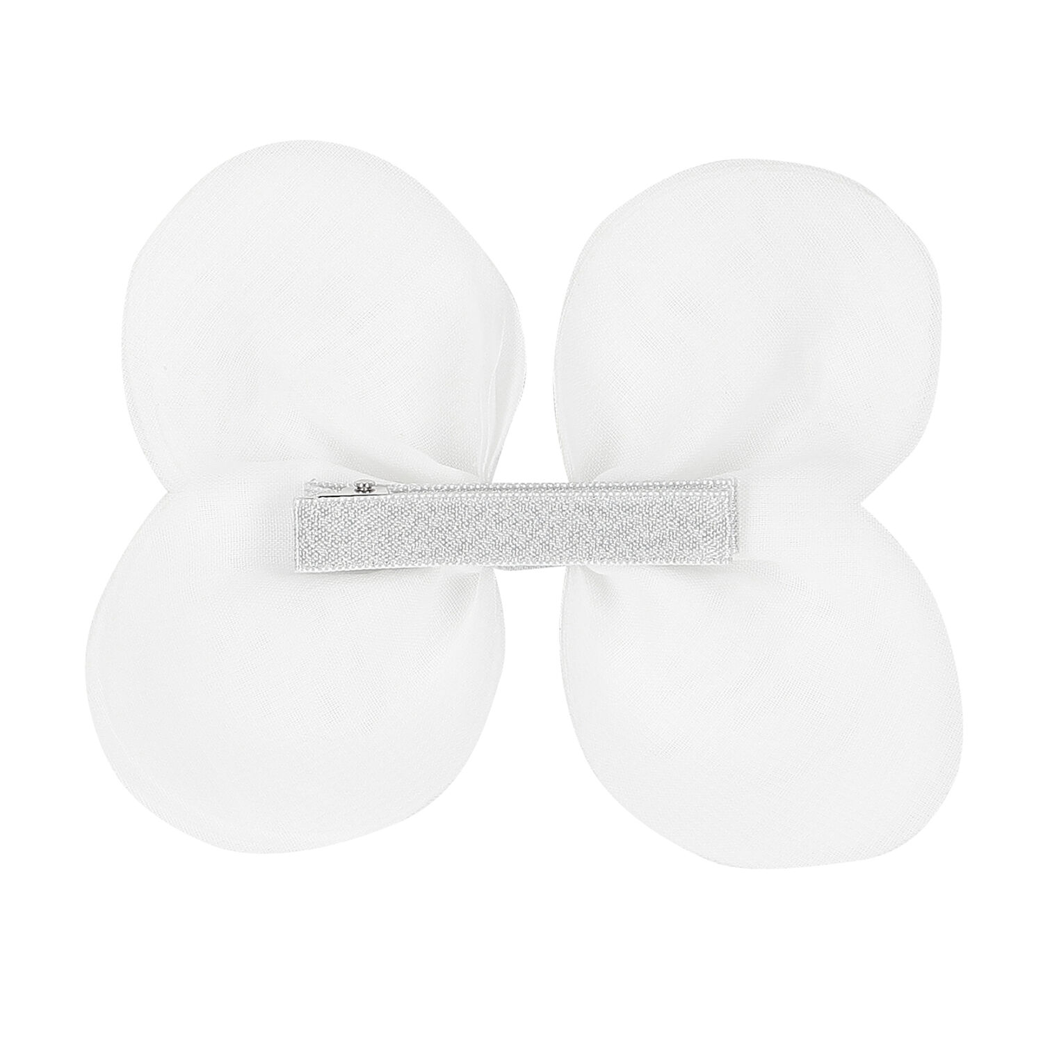 Girls White Bow Hair Clip, 1, hi-res image number null
