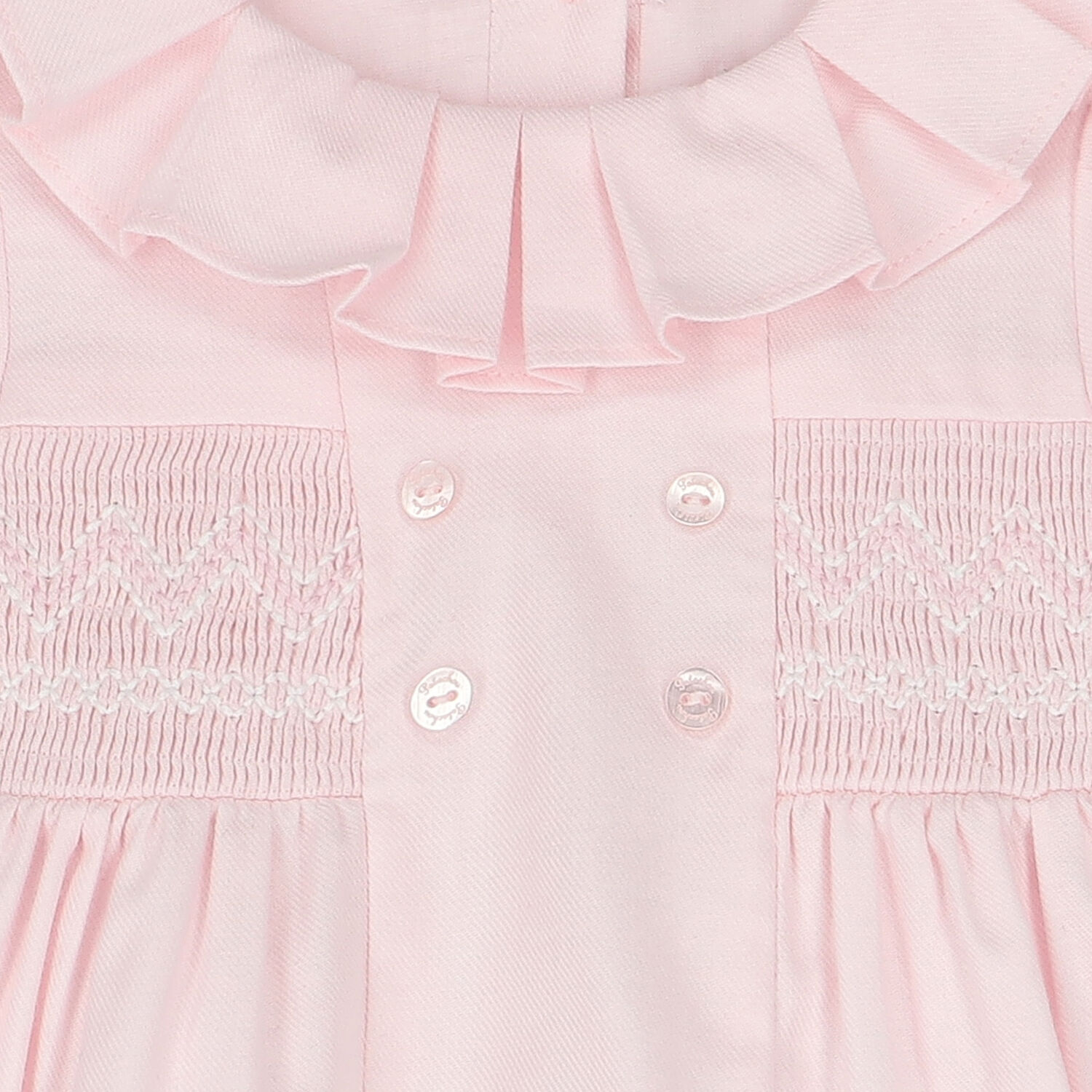 Baby Girls Pink Smocked Dress, 1, hi-res