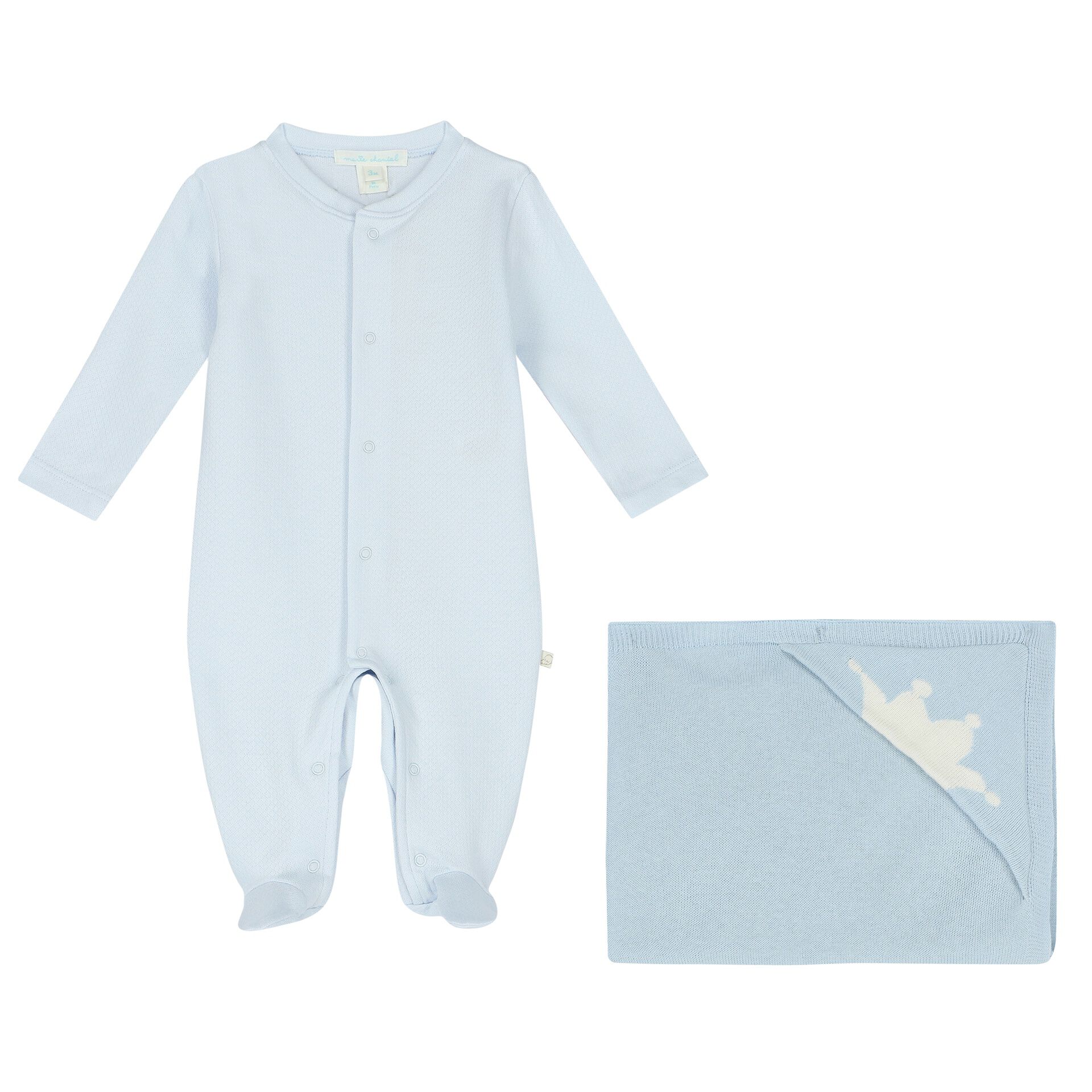 Marie Chantal Baby Boys Blue Angel Wings Babygrow Set Junior Couture UK