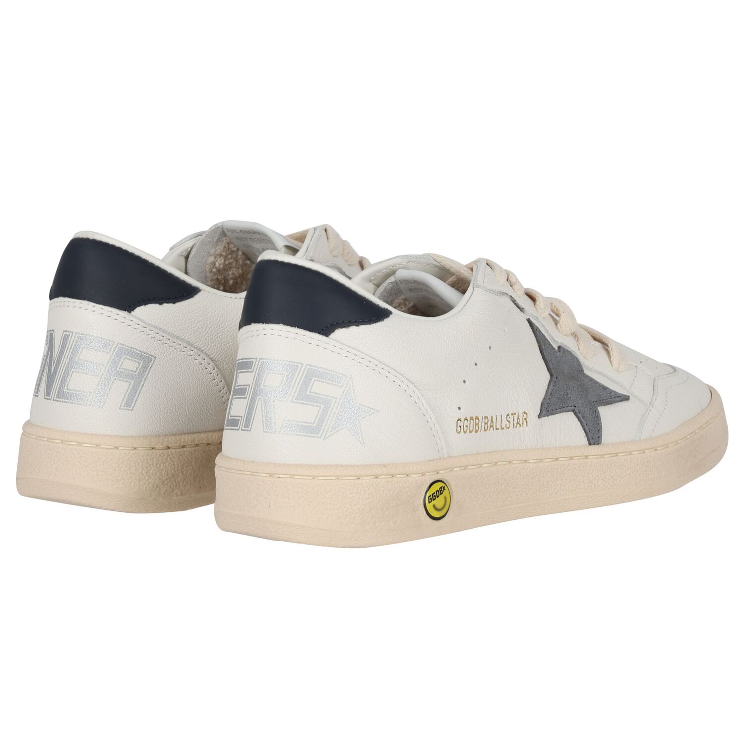Ivory & Grey Logo Trainers, 1, hi-res