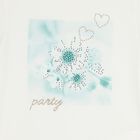 Girls Ivory & Turquoise Blue Tulle Skirt Set, 1, hi-res